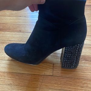 Michael Kors suede round booties with Swarovski heel